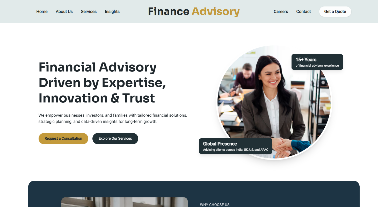 Financial Advisor Website